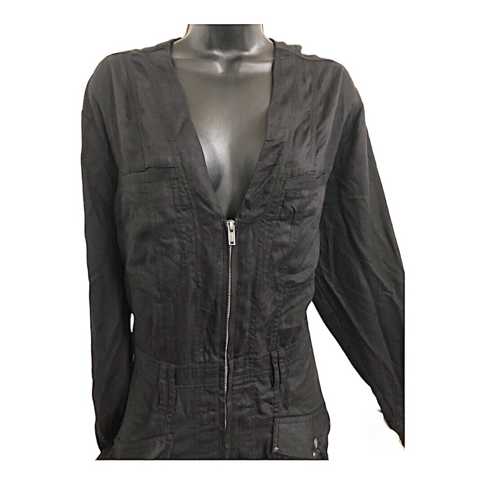Free People Time for Me black lyocell overall jumpsuit size Medium new - Picture 13 of 16